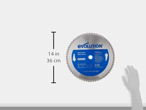 Evolution Power Tools 14BLADEST Blade for Cutting Mild Steel, For Circular and Chop Saws, No Heat, No Burrs & Virtually No Sparks, Carbide-Tipped TCT Blade For Cold Metal Cutting,14-Inch x 66-Tooth - Image 4