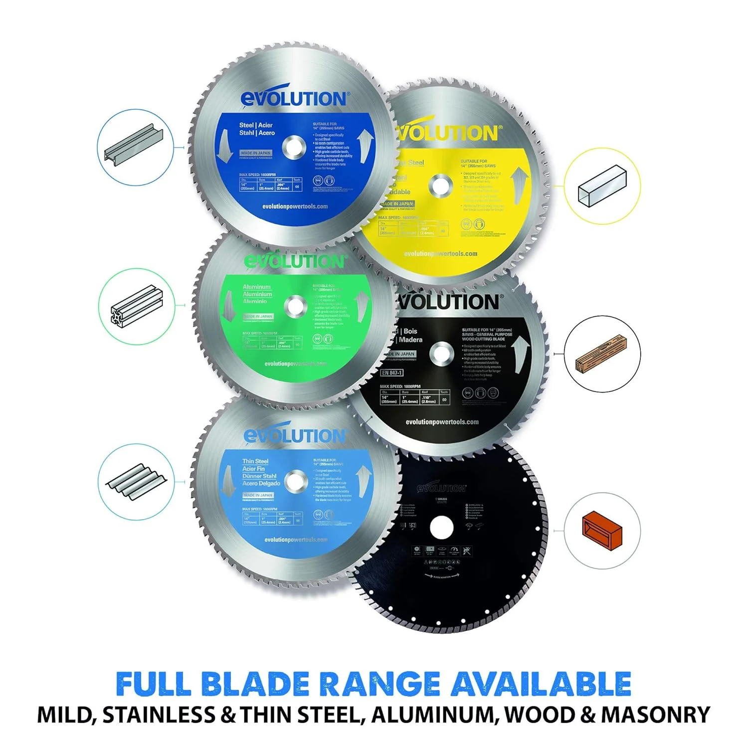Evolution Power Tools 14BLADEST Blade for Cutting Mild Steel, For Circular and Chop Saws, No Heat, No Burrs & Virtually No Sparks, Carbide-Tipped TCT Blade For Cold Metal Cutting,14-Inch x 66-Tooth - Image 9