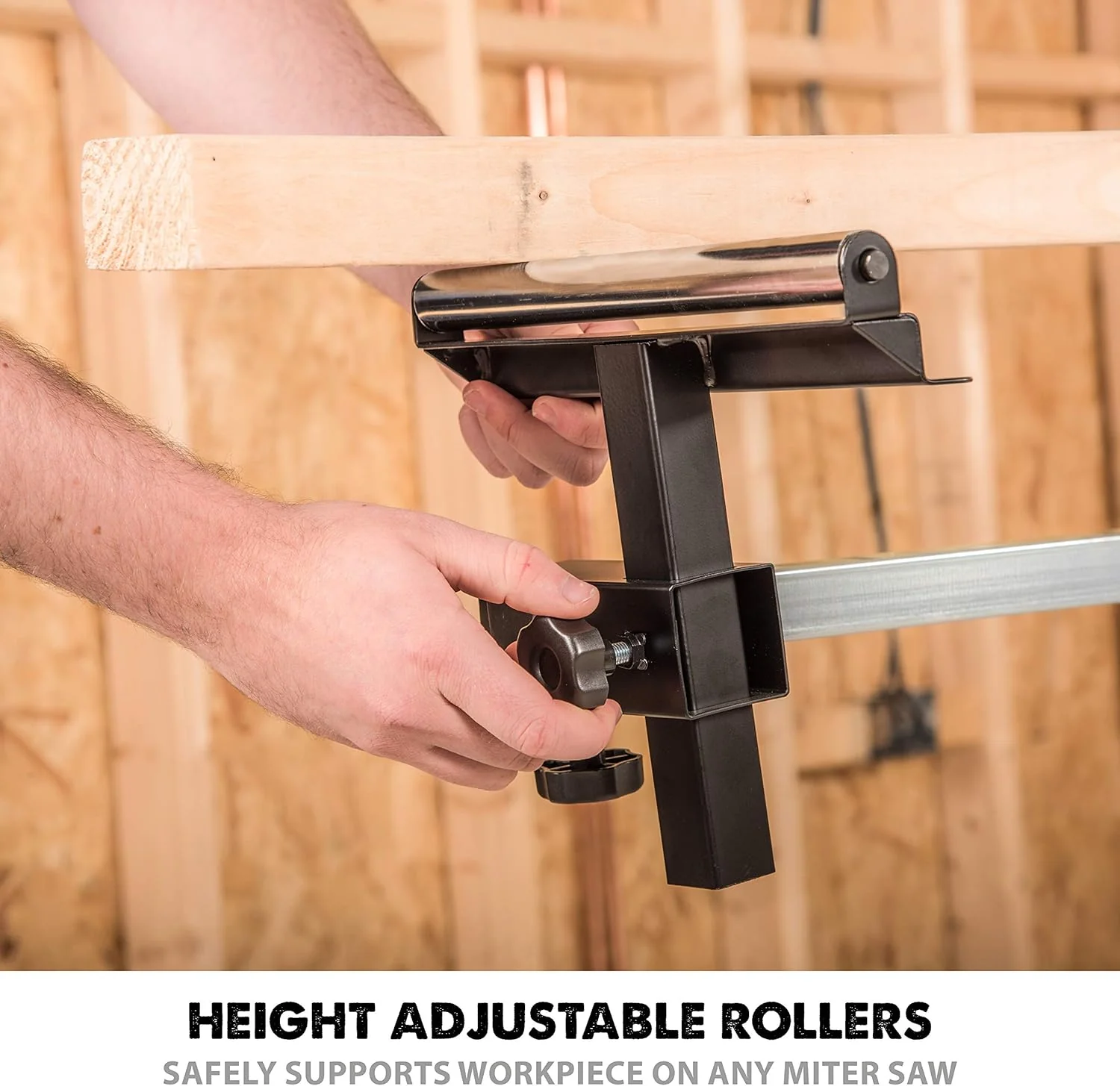 Evolution Power Tools EVOMS1 Miter Saw Stand Compact & Folding, Universal Fits Most Brands, Quick Release Mounting Brackets, Rollers, End Stops for Repeat Cutting , Black - Image 7