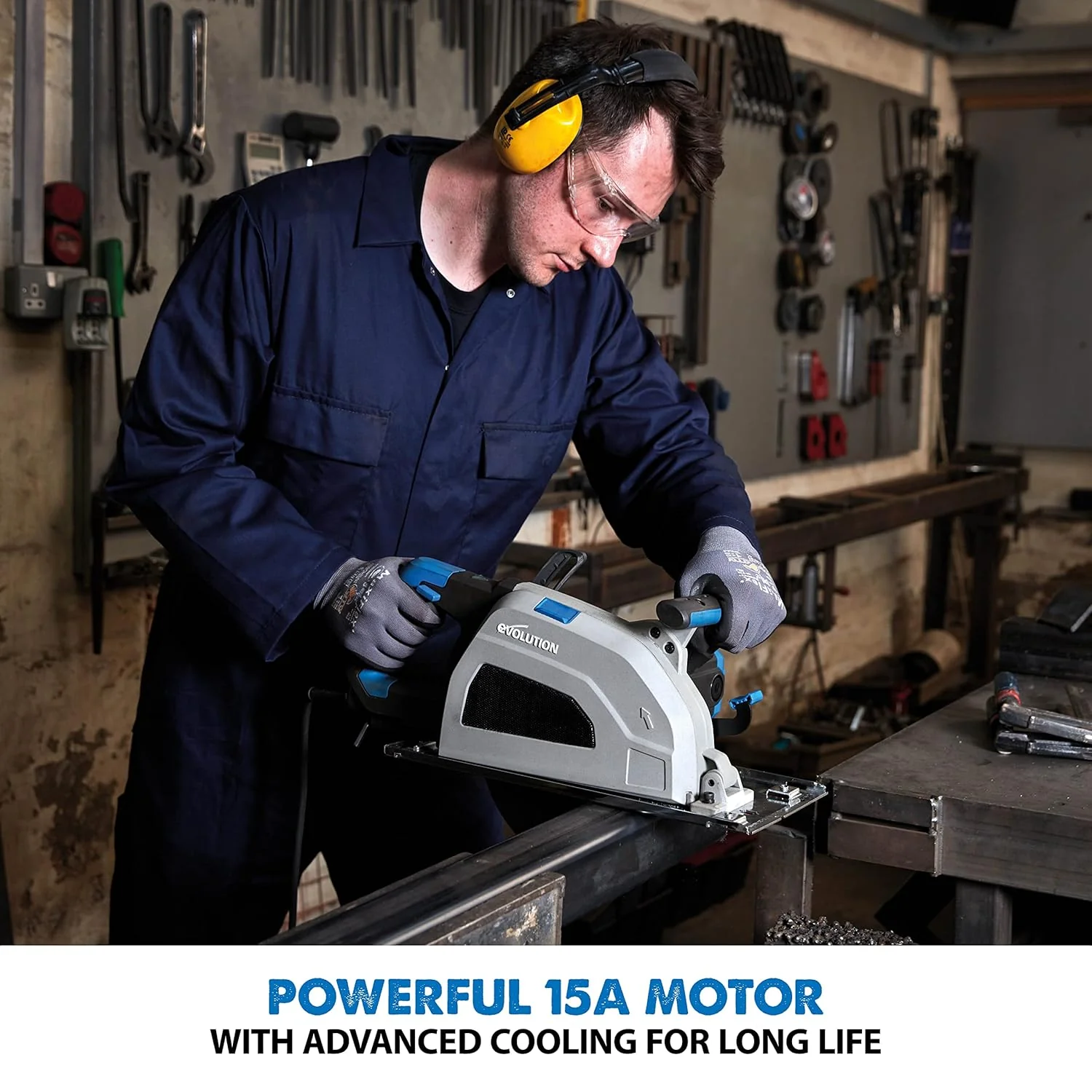 Evolution S210CCS Metal Cutting Circular Saw | 8-1/4" Blade | Cuts Steel Clean & Cool | Adjustable 3" Depth | Chip Collector | No Heat Burr or Sparks | High Torque Motor | TCT Blade Included - Image 3
