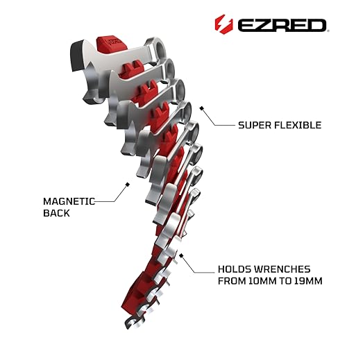 EZ RED Magnetic Flexible 12 Slot Wrench Rack Holder Non-Marring Slim Design Storage Organization - Image 4