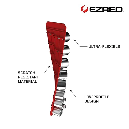 EZRED 3/8" Magnetic Flexible Socket Holder Holds 18 Sockets Ultra-Flexible Non-Marring Low Profile Design - Image 5