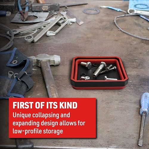 EZRED - EZR-BCK18 EZTRAY Magnetic Collapsible Parts Tray Organizer, Made of Silica and ABS, For Tool Parts, Set of 3 - Image 3