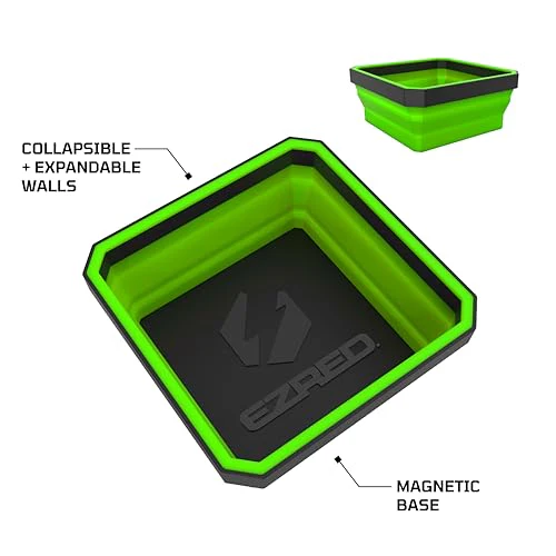 EZRED - EZR-BCK18 EZTRAY Magnetic Collapsible Parts Tray Organizer, Made of Silica and ABS, For Tool Parts, Set of 3 - Image 6