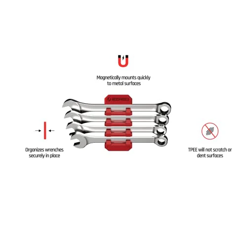 EZRED Magnetic Flexible 4 Slot Wrench Holder 8 Magnets Flexible TPEE Design - Image 5