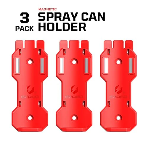 EZRED Magnetic Spray Can Holder 3-Pack Flexible Non-Marring Polymer Lid Holder - Image 2