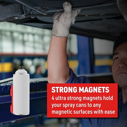 EZRED Magnetic Spray Can Holder 3-Pack Flexible Non-Marring Polymer Lid Holder - Image 3