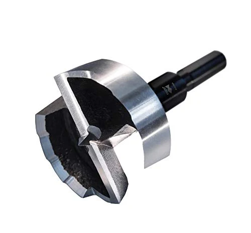 Fisch Black Shark 2-1/8” Forstner Drill Bit, Premium Forged Steel Bit for Woodworking, Precision Wave Design, No-Slip Shank – FSA-365877 – Made in Austria