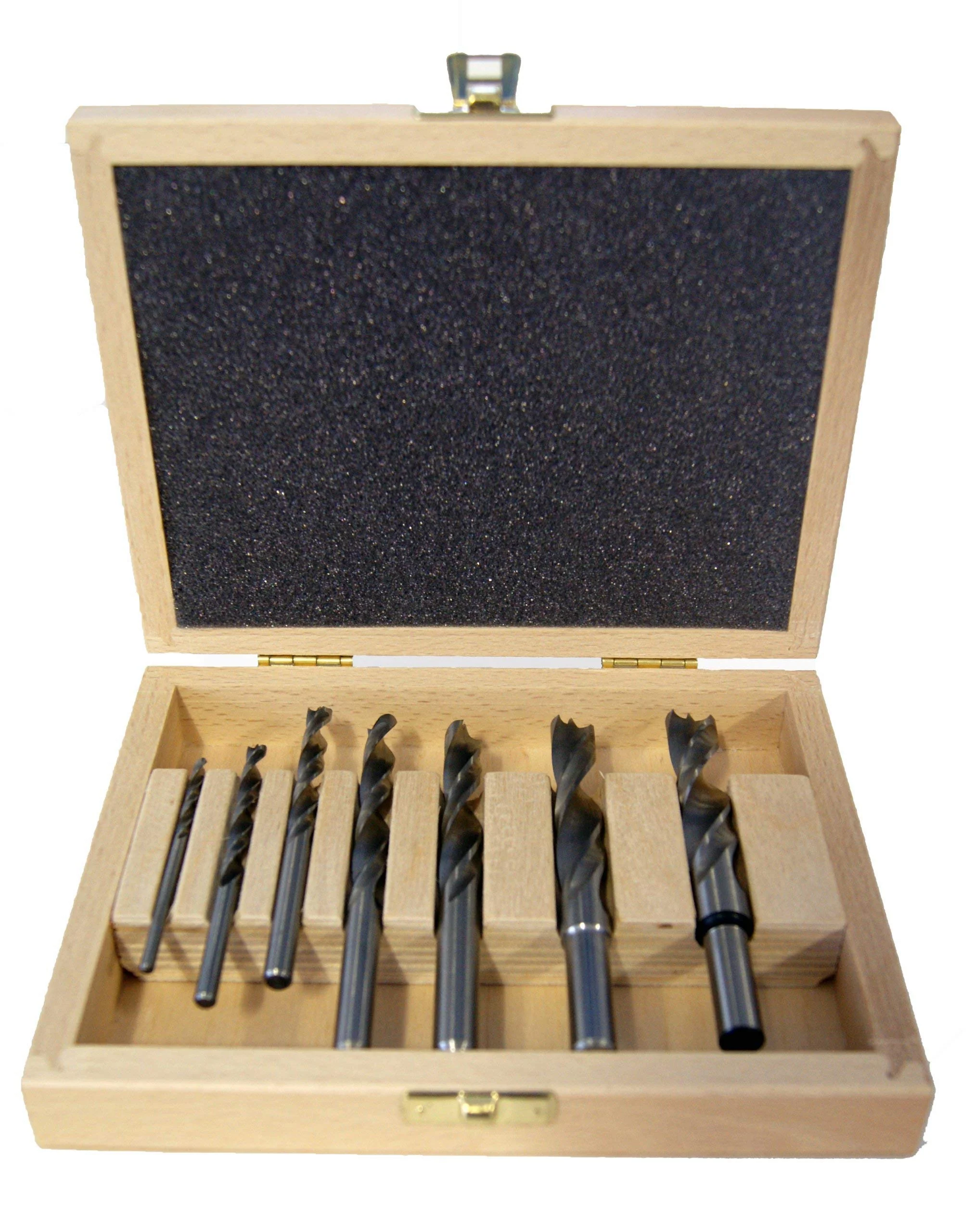 Fisch Brad Point Drill Bit Set, 7-Piece High Speed Steel Double Flute Wood Drill Bits, Sizes from 1/8" to 1/2", FSF-320814