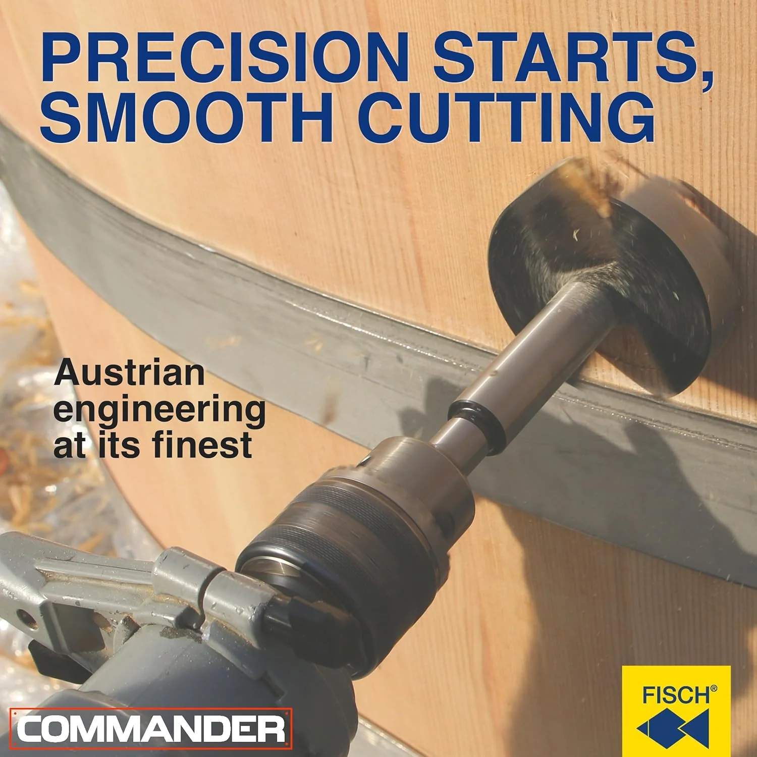 Fisch Multi-Spur Bit (1-1/8" x 1/2") - Best Drill Bits for Wood, Provide Precise Pocket Holes - High Performance Design with Center Point, 2 Cutters and 2 Spurs - FSA-010302 - Made of Tool Steel - Image 3