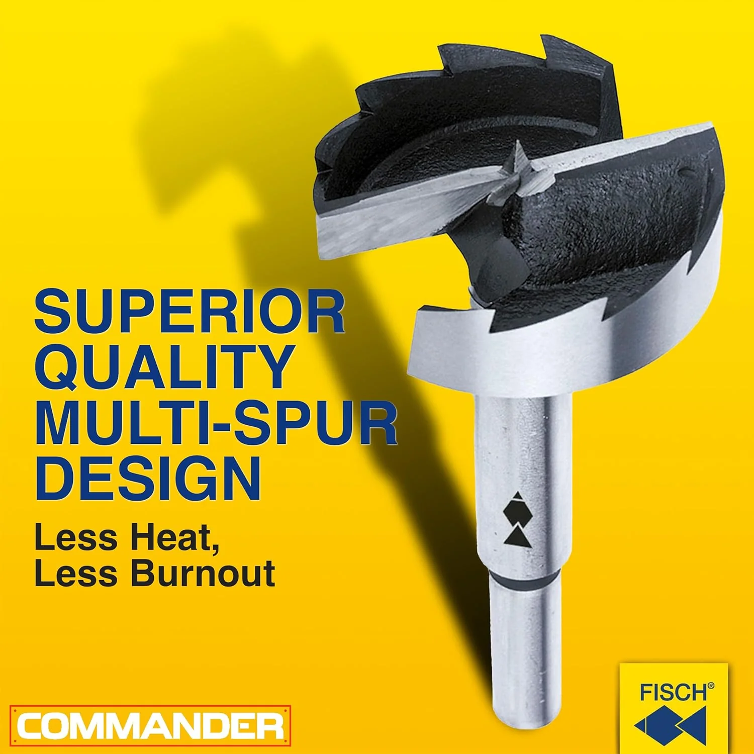 Fisch Multi-Spur Bit (1-1/8" x 1/2") - Best Drill Bits for Wood, Provide Precise Pocket Holes - High Performance Design with Center Point, 2 Cutters and 2 Spurs - FSA-010302 - Made of Tool Steel - Image 4