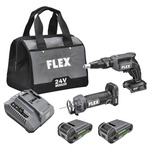 FLEX 24V Brushless Cordless 2-Tool Combo Kit: Drywall Screw Gun and Cut Out Tool - Image 8