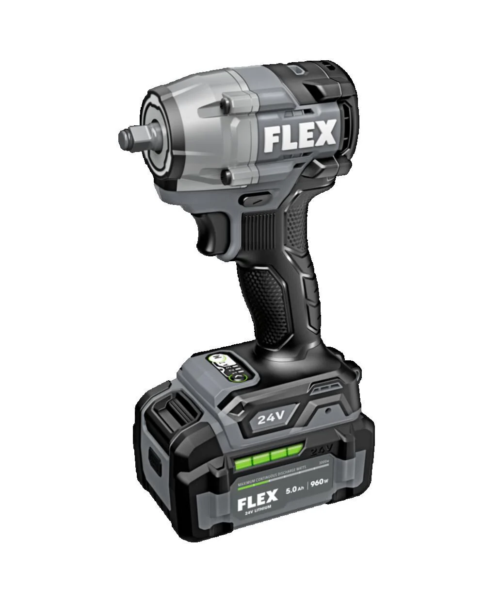 FLEX 24V Brushless Cordless 3/8-Inch 450 Ft-Lbs Torque Compact Impact Wrench Kit - Image 2