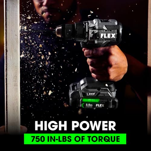 FLEX 24V Brushless Cordless 4-Tool Combo Kit: Drill Driver, Impact Driver, Reciprocating Saw, Work Light with (2) 2.5 Ah Lithium Batteries and 160W Fast Charger - Image 4