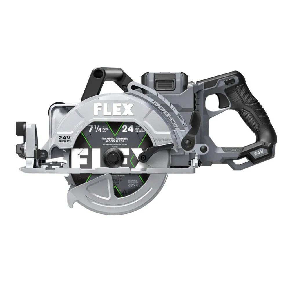 FLEX 24V Brushless Cordless 7-1/4-Inch Rear Handle Circular Saw Kit with 10.0Ah Stacked Lithium Battery and 280W Rapid Charger - Image 2