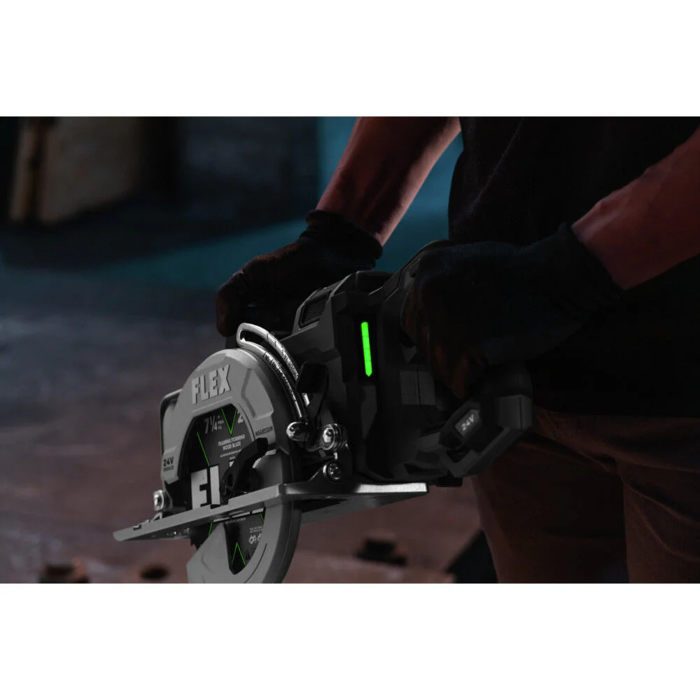 FLEX 24V Brushless Cordless 7-1/4-Inch Rear Handle Circular Saw Kit with 10.0Ah Stacked Lithium Battery and 280W Rapid Charger - Image 4