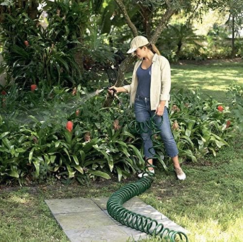 Flexon CH1225CN 1/2" x 25ft Coil Garden Hose – Compact, Kink-Resistant, Lightweight, Space-Saving Design, Durable and Weather-Resistant Watering Hose for Small Yards and Gardening - Image 4
