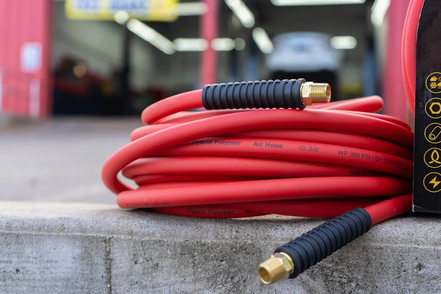 Flexon 1/4" x 50 ft Hybrid Air Hose – Flexible Polymer Construction, Solid Brass MNPT Fittings, Kink Resistant, Tangle Free, Burst Pressure 1200 PSI, Temperature Range -40°F to 160°F 50 ft 1/4 in - Image 6