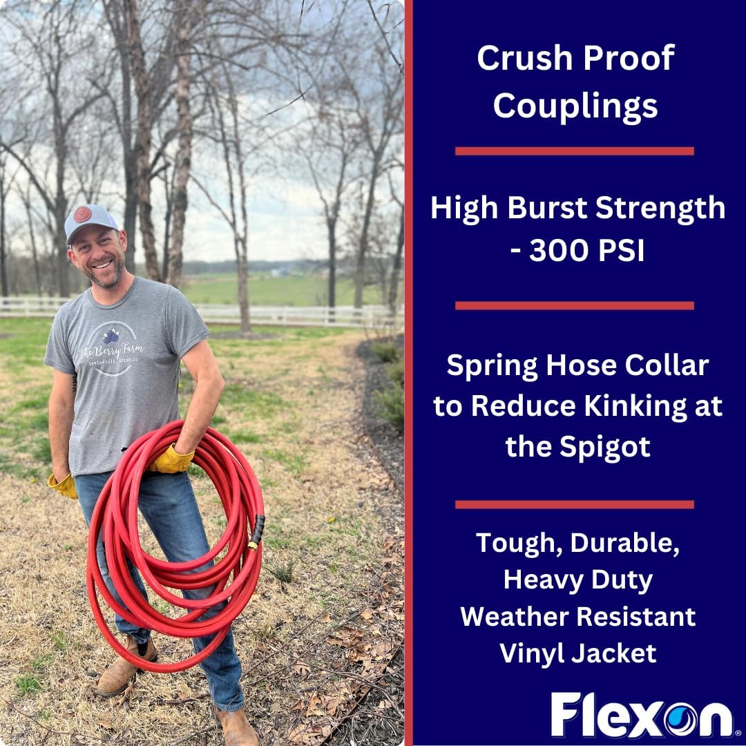 Flexon FA34100CN 3/4" x 100ft Farm & Ranch Garden Hose - Image 4
