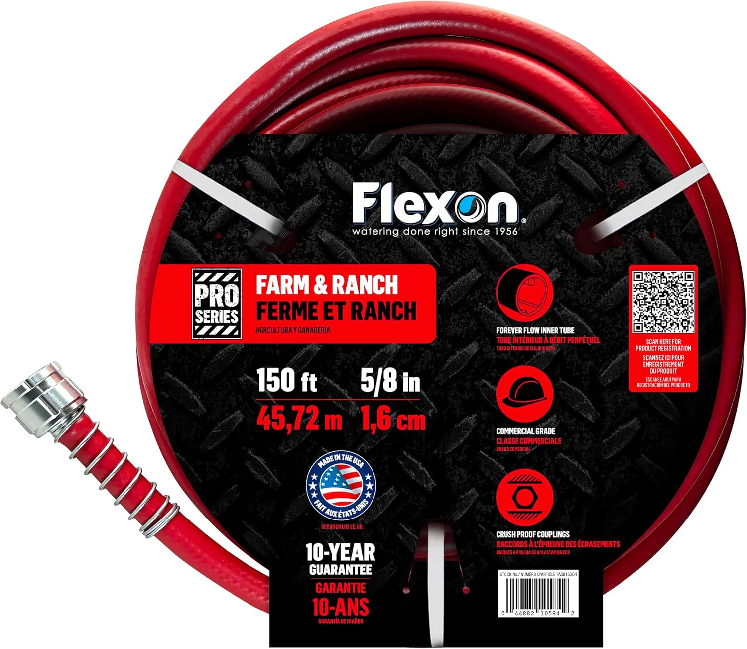 Flexon FA58150CN 5/8" x 150ft Farm & Ranch Garden Hose - Image 2