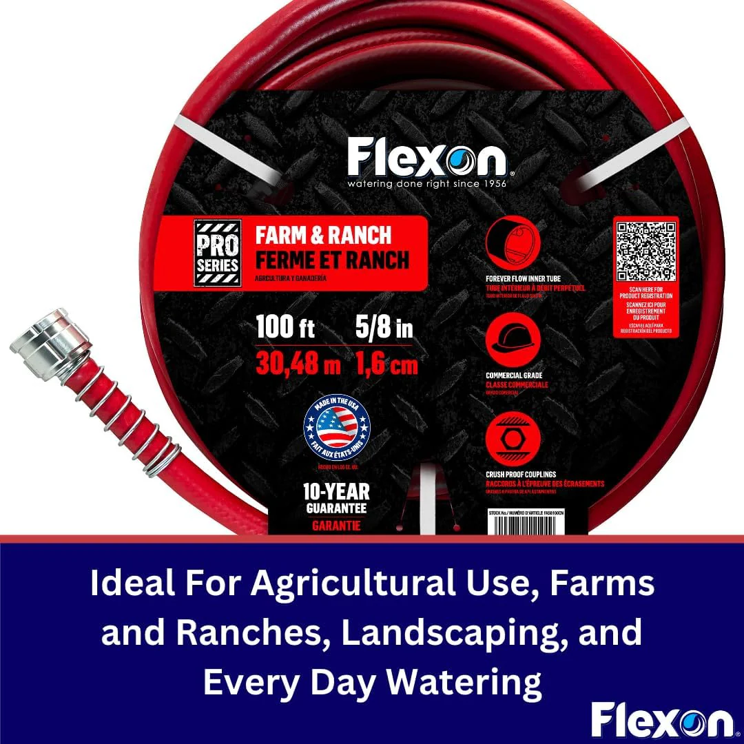Flexon FA58150CN 5/8" x 150ft Farm & Ranch Garden Hose - Image 6