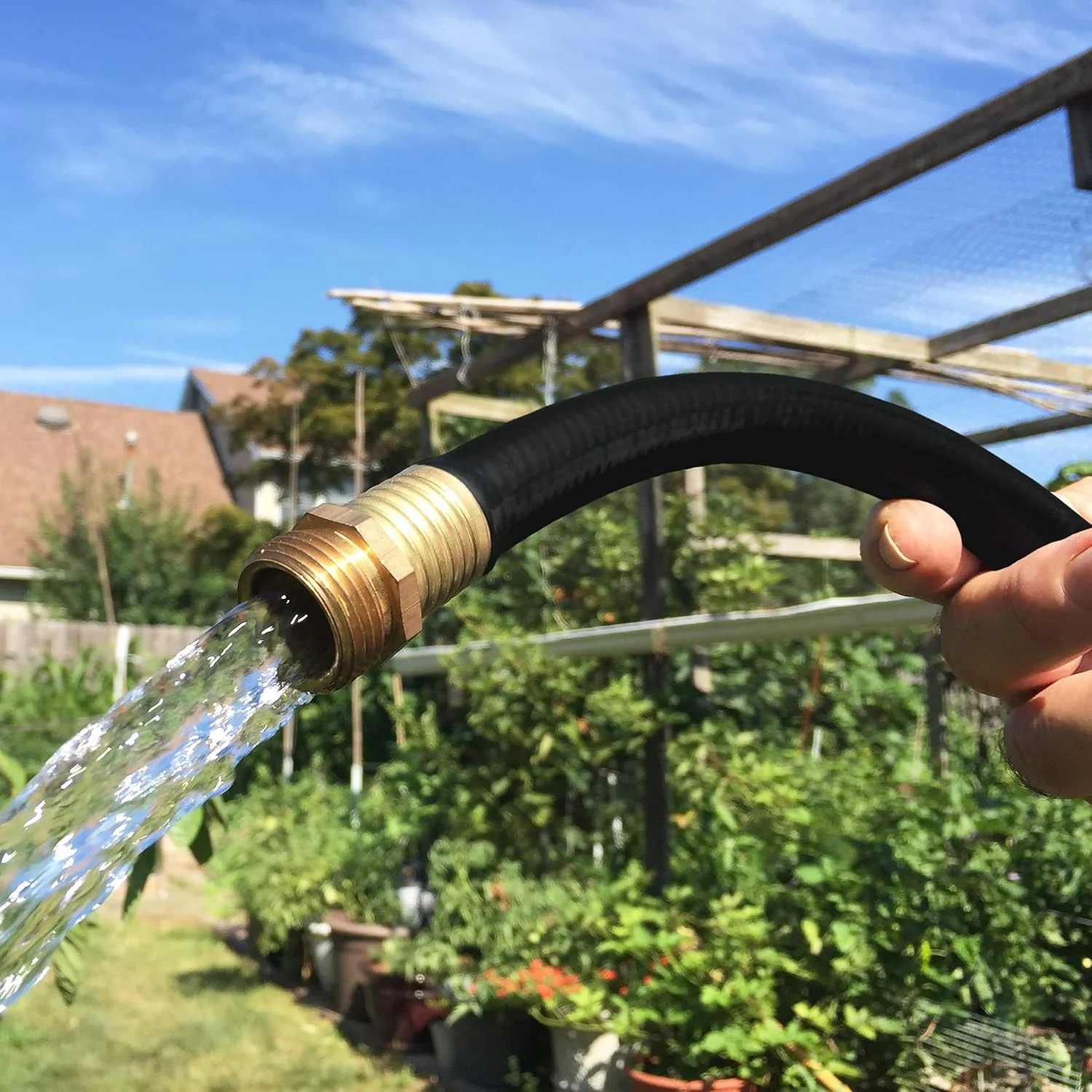 Flexon 5/8" x 50' Heavy Duty Premium Rubber Hot Water Hose, Black 50ft 5/8 - Image 4