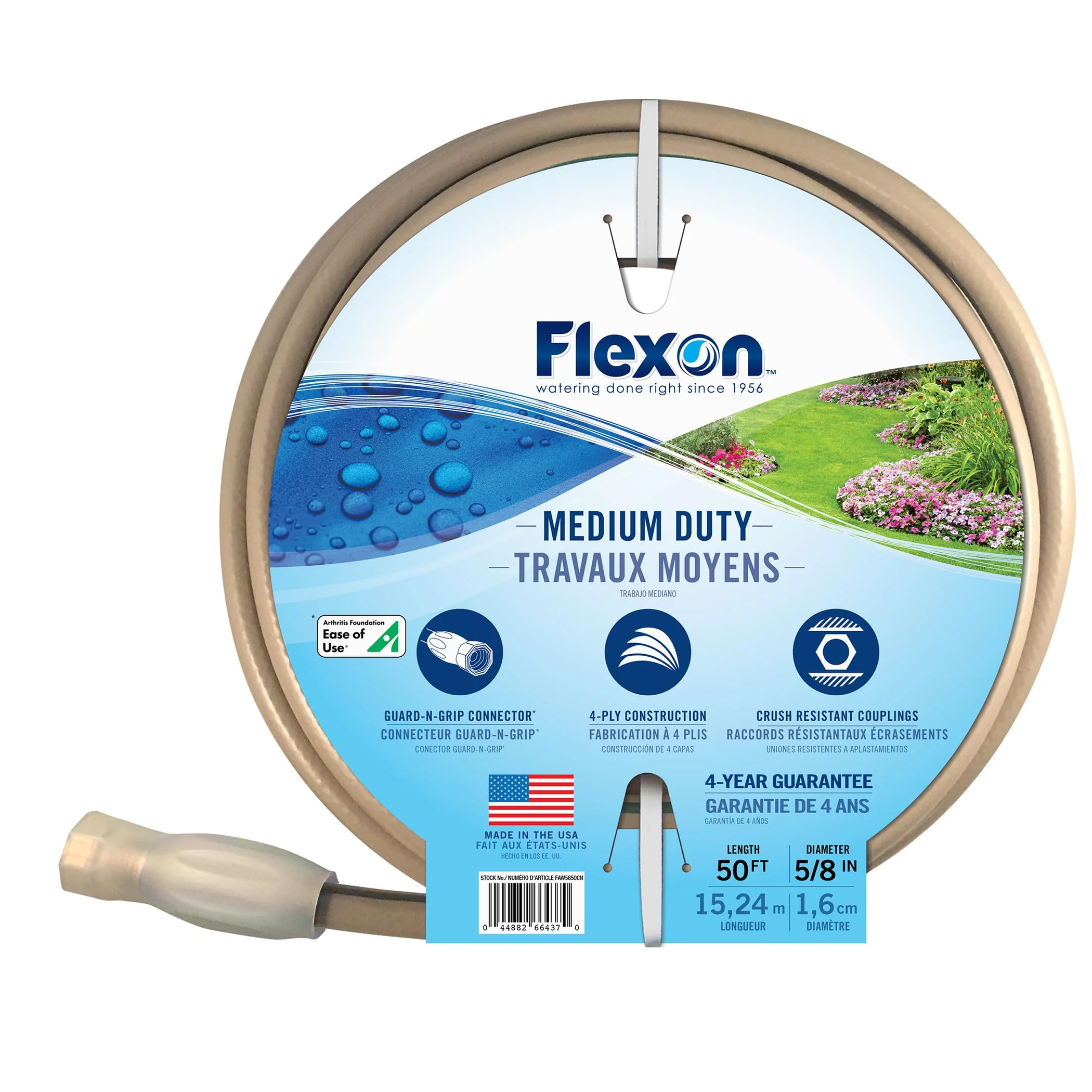 Flexon FAW5850 All Weather Medium Duty Garden Hose, 5/8-inch x 50-feet