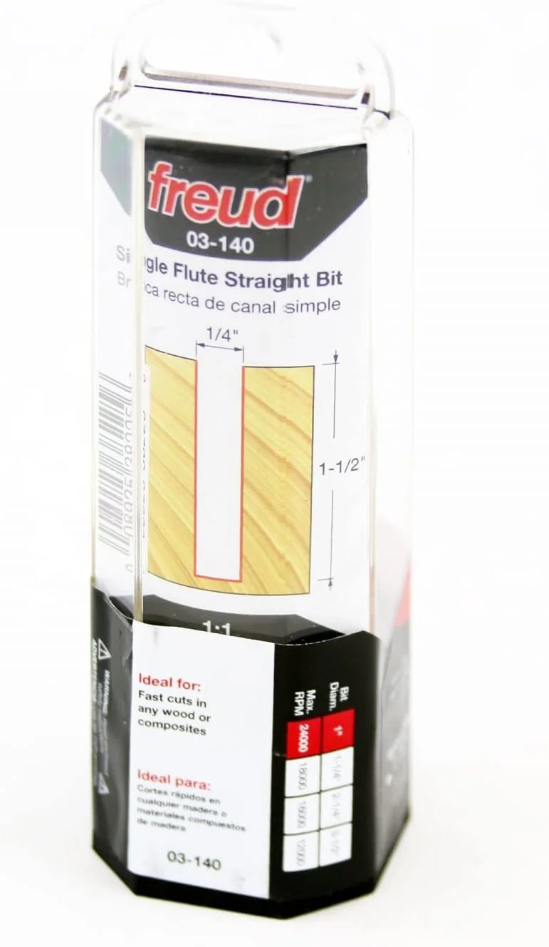 Freud 03-140 Single Flute Straight Bit with Tico Hi-Density Carbide + Black I.C.E Coating for Maximum Performance, 1/4" Diameter, 1/4" Shank Dia., 1-1/2" Height, 2-1/2" Length - Image 5