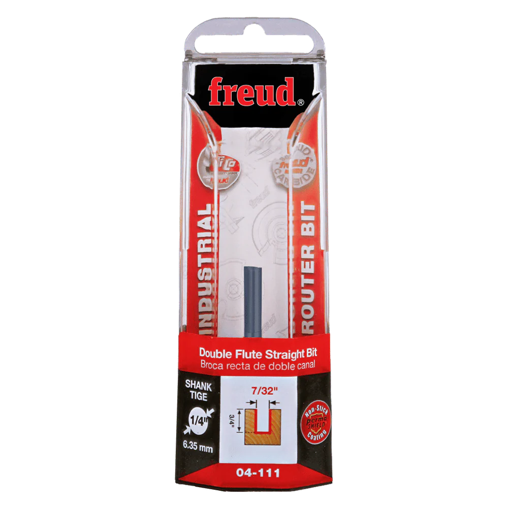 Freud 04-111 7/32" Diameter Double Flute Straight Bit with 1/4" Shank - Image 3