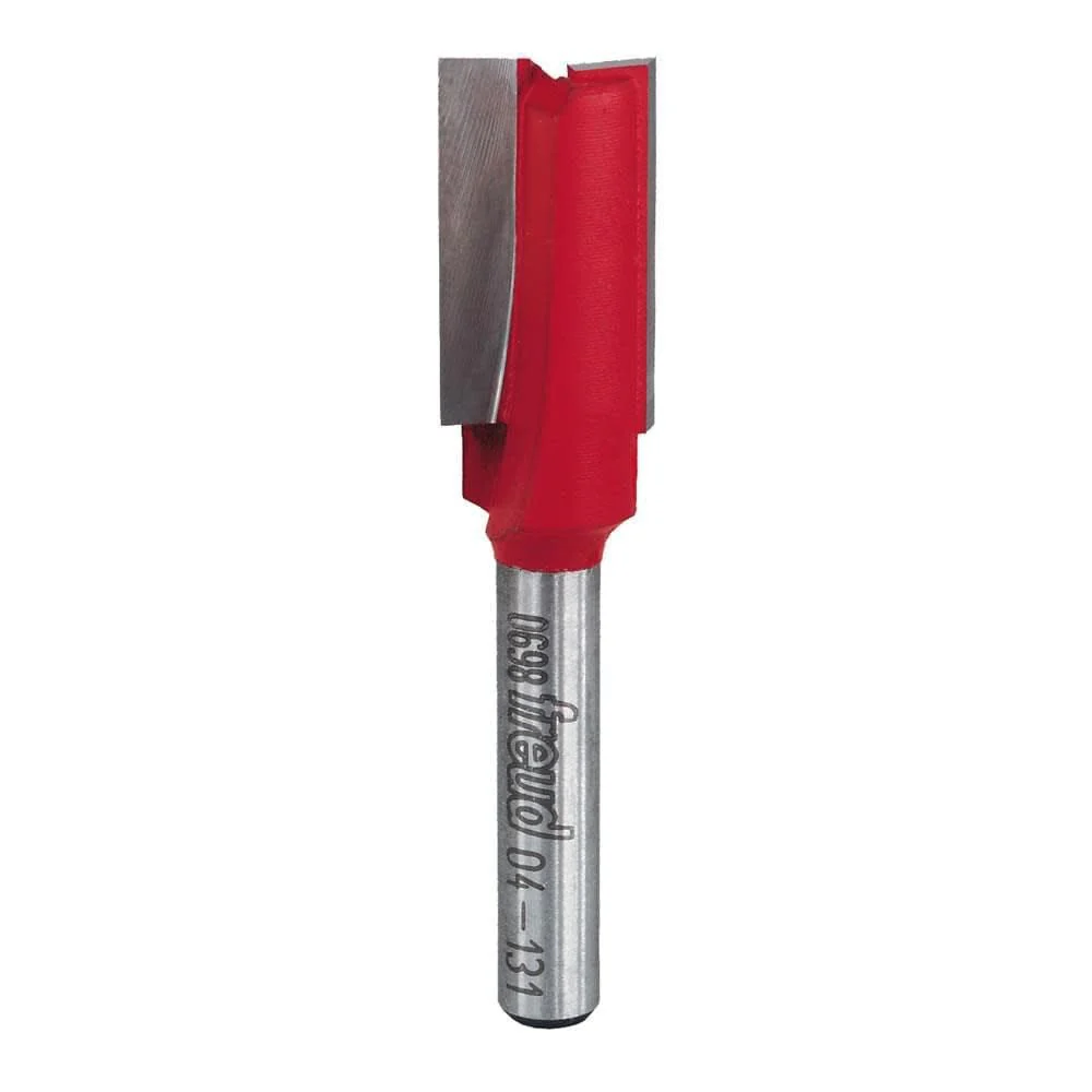 Freud Double Flute Straight Bit - 7/8" Height, 1/2" Diameter, 1-7/8" Length, 1/4" Shank - 04-131