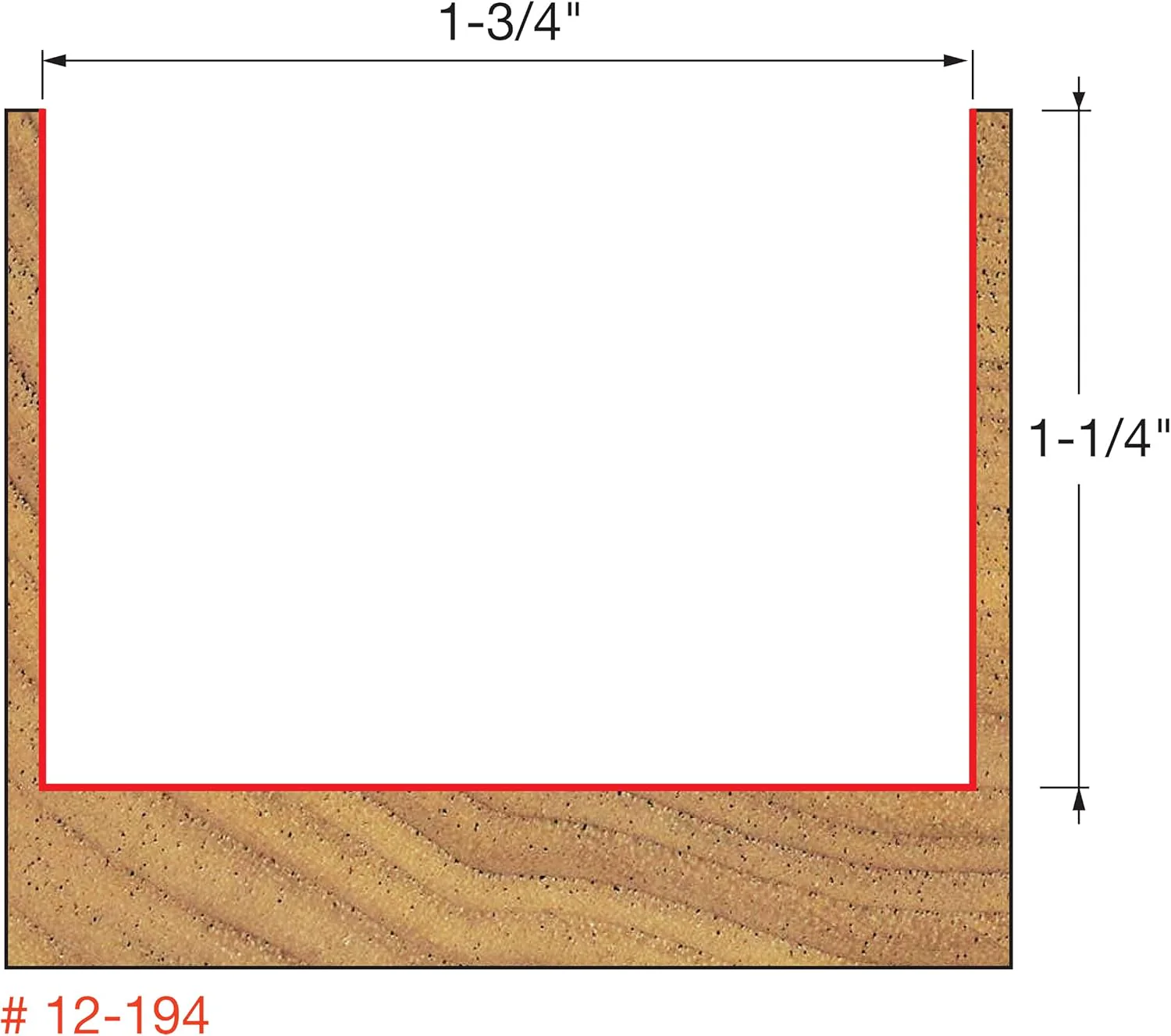 Freud (12-194) Double Flute Straight Router Bit with 1/2" Shank, 1-3/4-Inch Diameter - Image 3