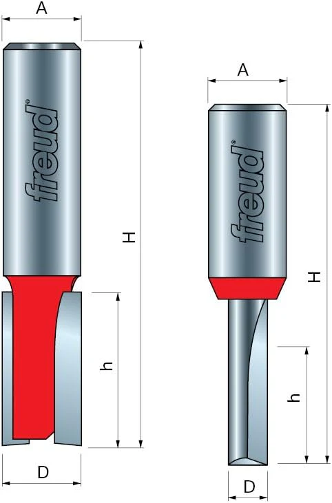 Freud (12-194) Double Flute Straight Router Bit with 1/2" Shank, 1-3/4-Inch Diameter - Image 6