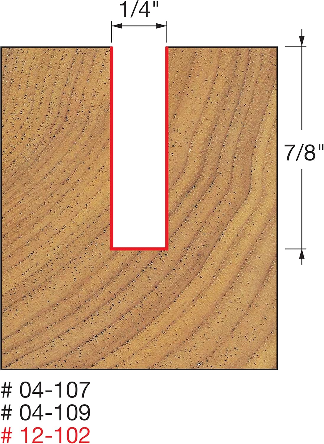 Freud (12-102) Double Flute Straight Router Bit with 1/2" Shank, 2-7/8" Overall Length, 1/4" Diameter - Image 3
