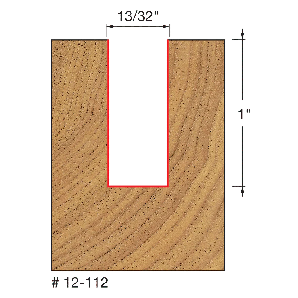 Freud 12-112 13/32" Diameter Double Flute Straight Bit with 1/2" Shank - Image 2