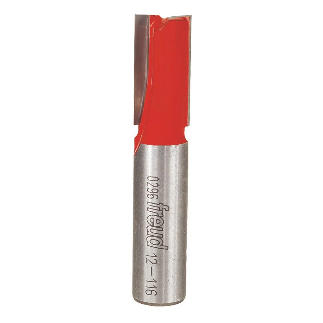 Freud Double Flute Straight Router Bit with 1/2" Shank, 2-5/8" Length, 1/2" Diameter - 12-116