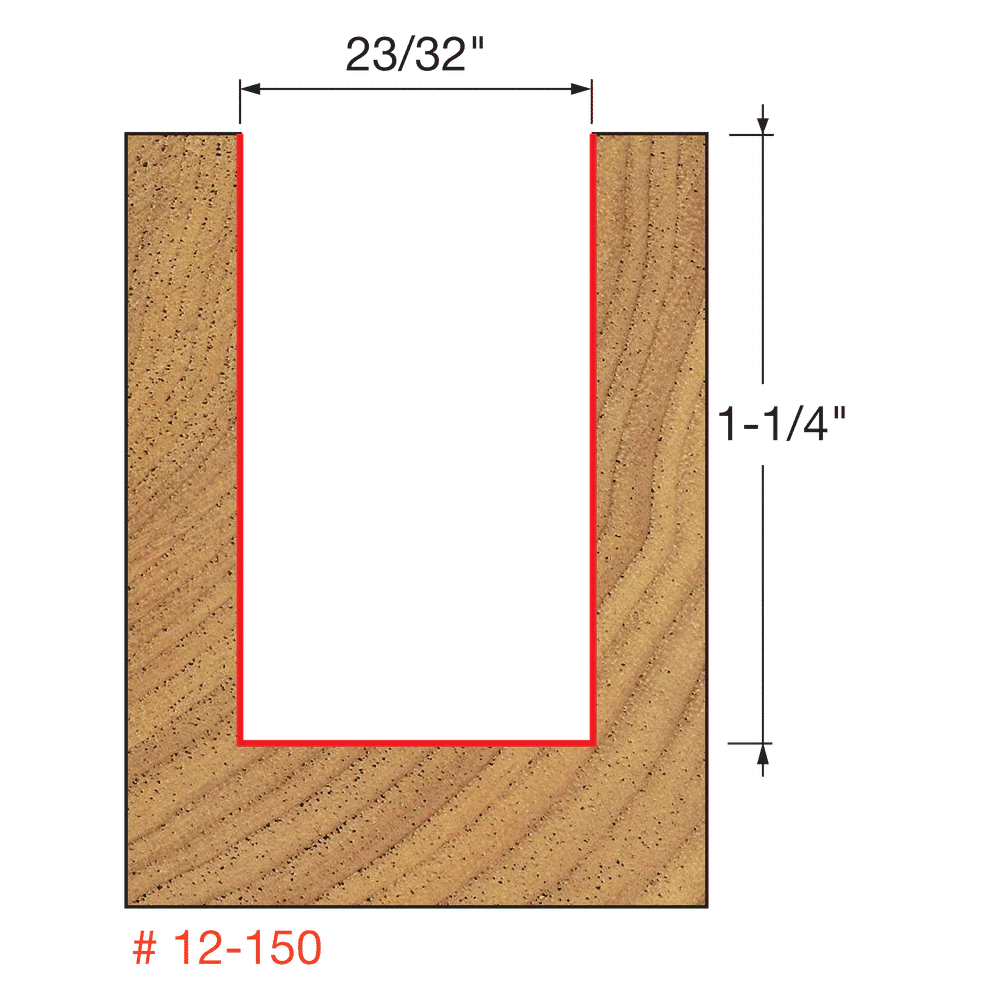 Freud 12-150 23/32" Diameter Straight Router Bit with 1/2" Shank - Image 2