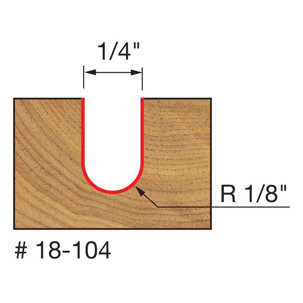 Freud 18-104 1/8" Radius Round Nose Bit with 1/4" Shank - Image 2