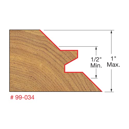 Freud 2-3/4" (Dia.) Lock Miter Bit with 1/2" Shank (99-034), Pack of 1, Perma-SHIELD Coating Red - Image 2