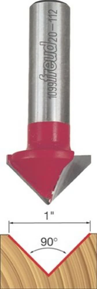 Freud (20-112) 90-Degree V-Grooving Router Bit with 1/2" Shank, 2-1/2" Overall Length, 1" Diameter - Image 2