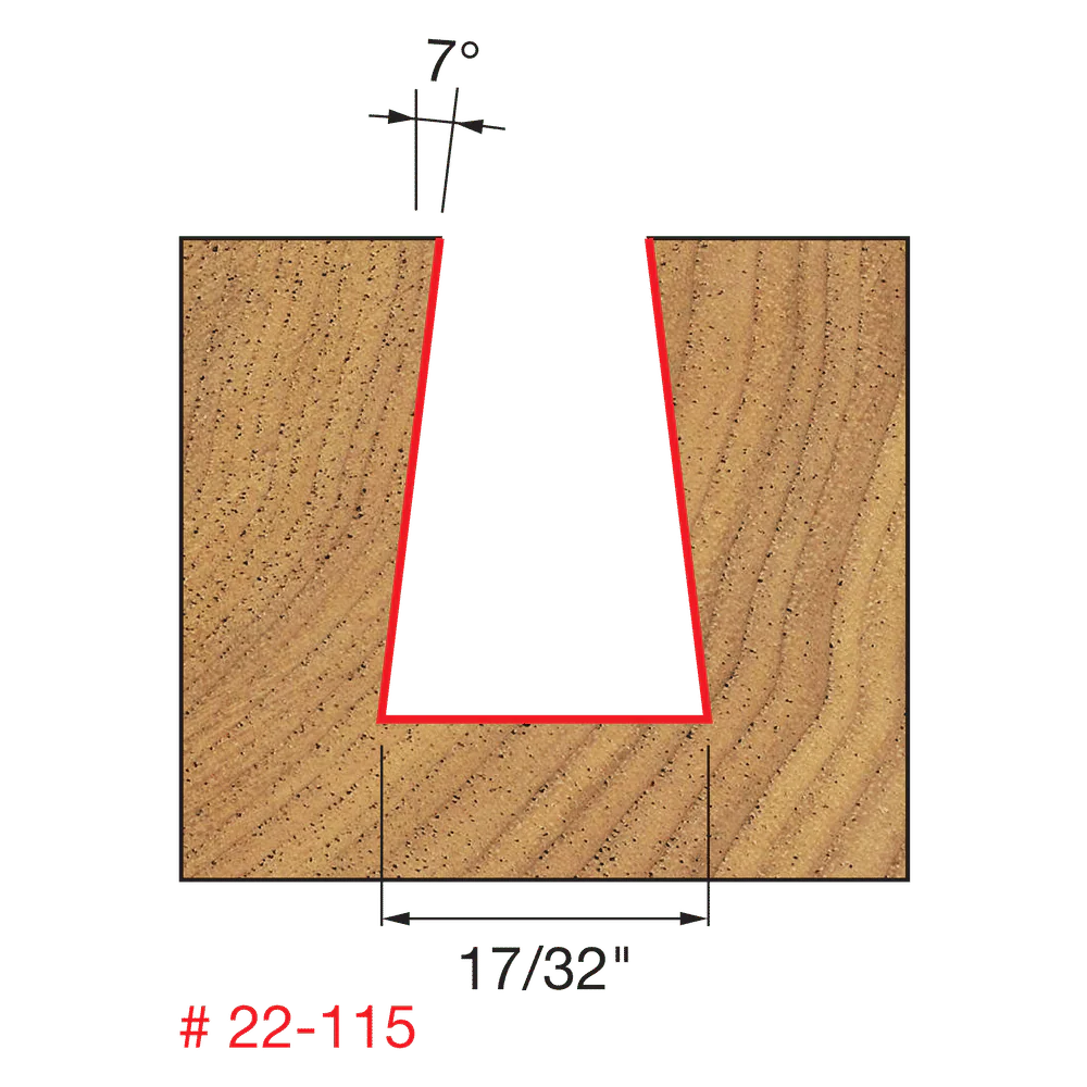 Freud 22-115 17/32" Diameter Dovetail Bit with 1/2" Shank - Image 2