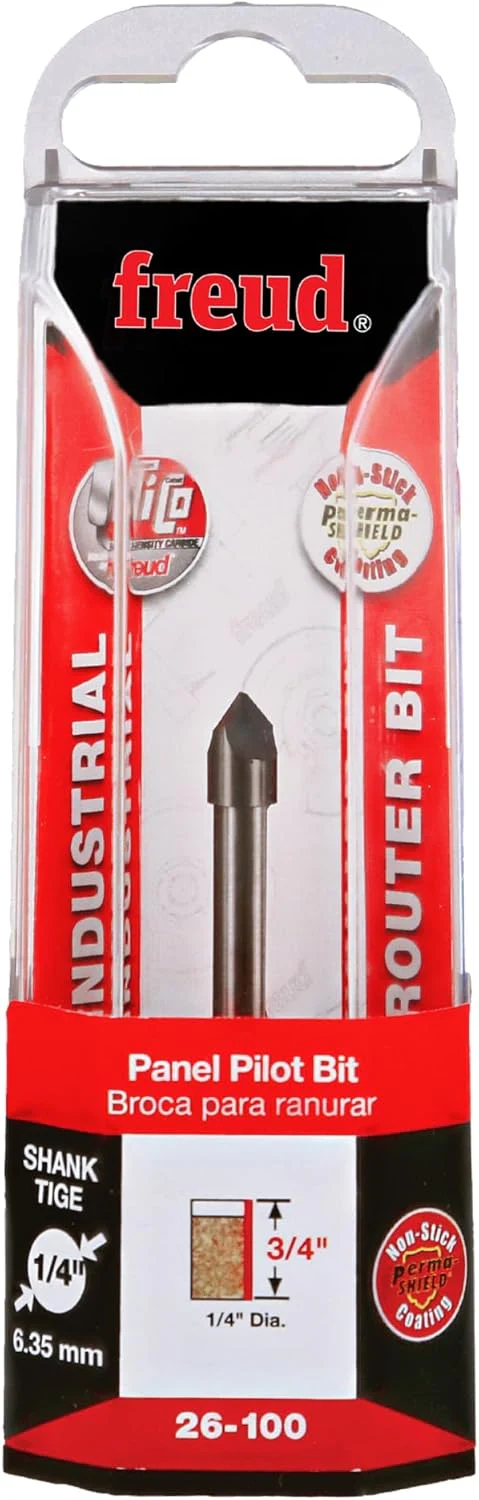 Freud 26-100 1/4" Diameter Panel Pilot Bit with 1/4" Shank, 2-1/4" Overall Length - Image 2