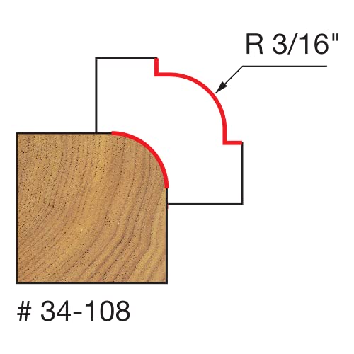 Freud 34-108 3/16-inch Radius Rounding Over Bit with 1/4-inch Shank - Image 2