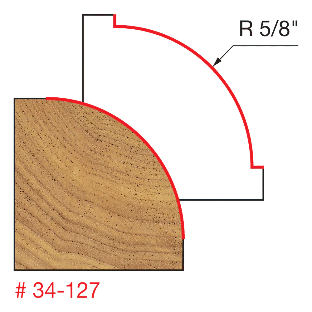 Freud 34-127 5/8" Radius Rounding Over Bit with 1/2" Shank - Image 2