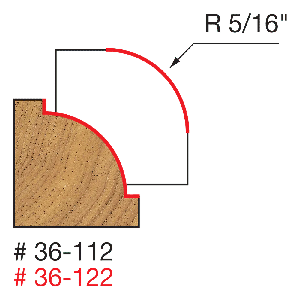 Freud 36-112 5/16" Radius Beading Bit with 1/4" Shank - Image 2
