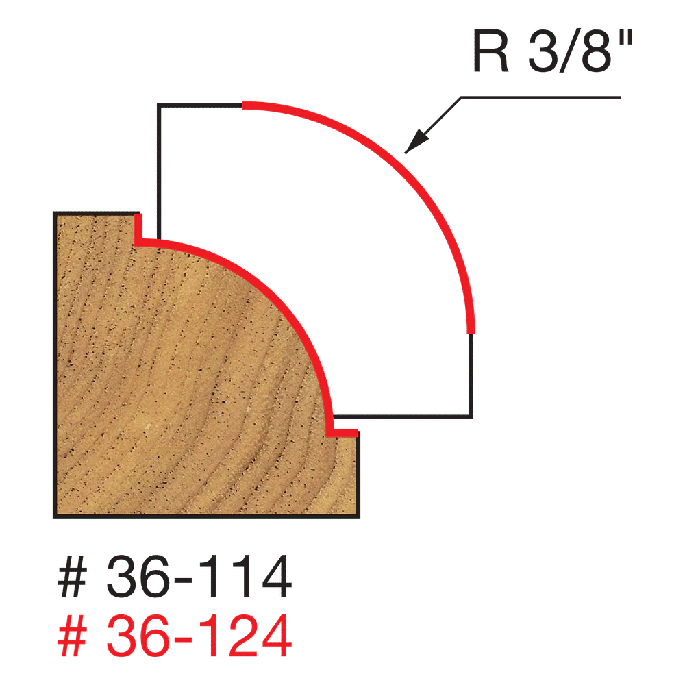 Freud 36-114 3/8" Radius Beading Bit with 1/4" Shank - Image 2