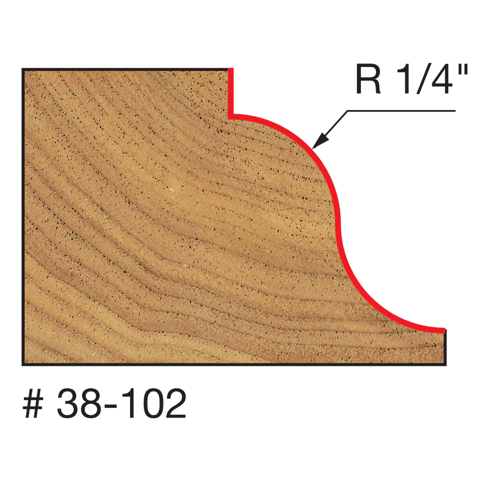 Freud 38-102 1/4" Radius Roman Ogee Router Bit with 1/4" Shank - Image 2