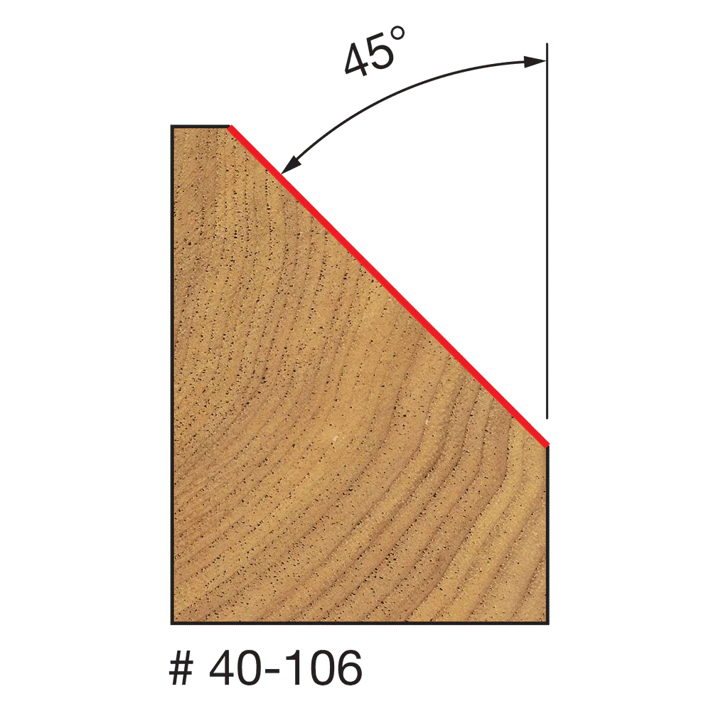 Freud 40-106 1-3/4 " Diameter Chamfer Bit with 1/4" Shank - Image 2