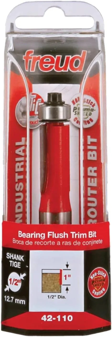 Freud Bearing Flush Trim Bit - 1/2" Diameter, 1/2" Shank, 3-1/4" Overall Length - 42-110 - Image 3