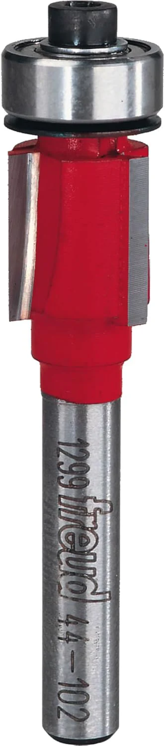 Freud 44-102: 1/2" (Dia.) Bearing Flush Trim Bit with 1/4" Shank, 1/2" Carbide Height (Pack of 2) 1 Count (Pack of 2) 44-102 1/2-Inch Diameter 3-Flute Flush Trimming Router Bit with 1/4-Inch Shank - Image 3