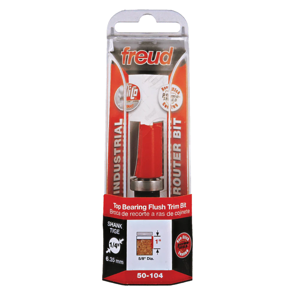 Freud 50-104 5/8" Diameter Top Bearing Flush Trim Bit with 1/4" Shank - Image 3